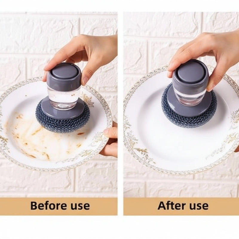 Liquid Soap Dispensing Brush - Scrub and Clean in Seconds