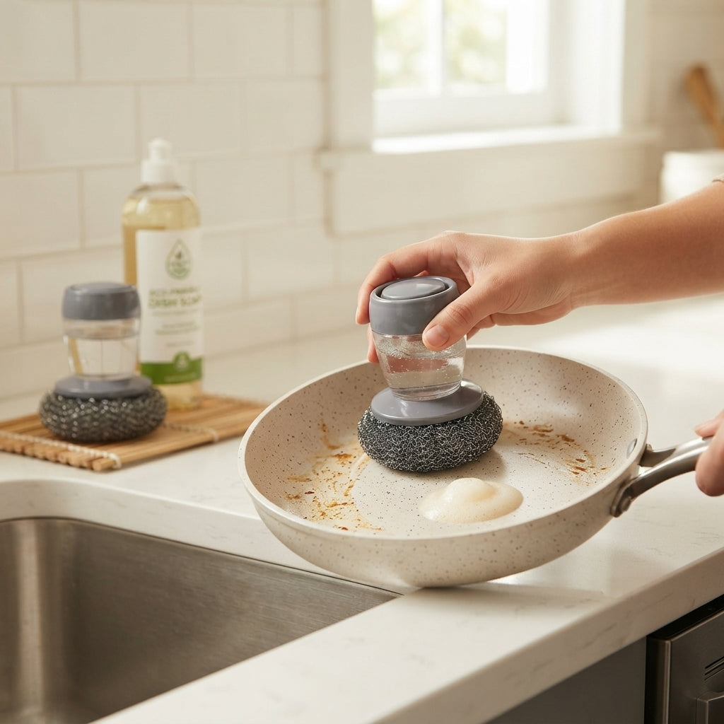 Liquid Soap Dispensing Brush - Scrub and Clean in Seconds